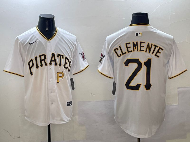 Men Pittsburgh Pirates #21 Clemente White Game 2025 Nike MLB Jersey style 4